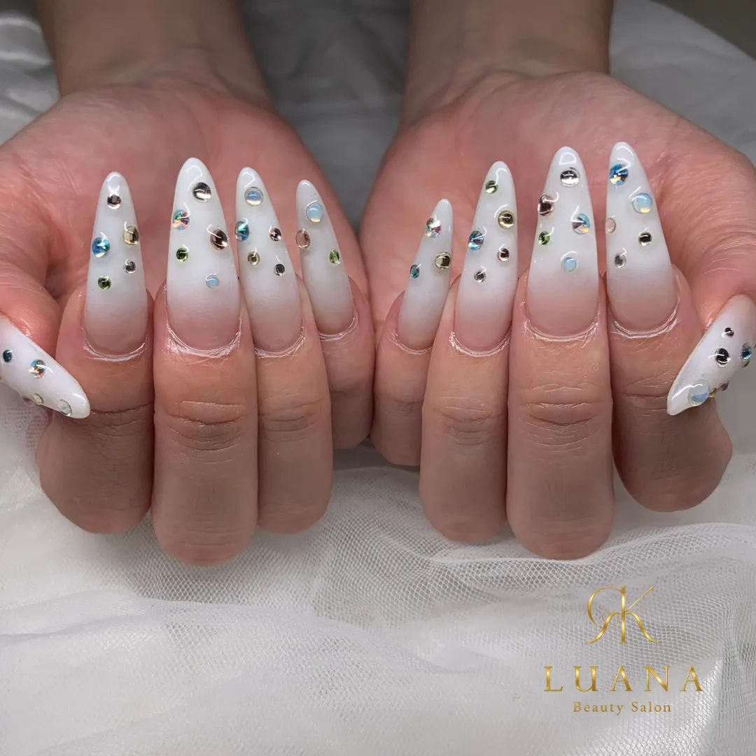 【長さ出し10本】美フォルムロング×トーンのゴージャスネイル💎